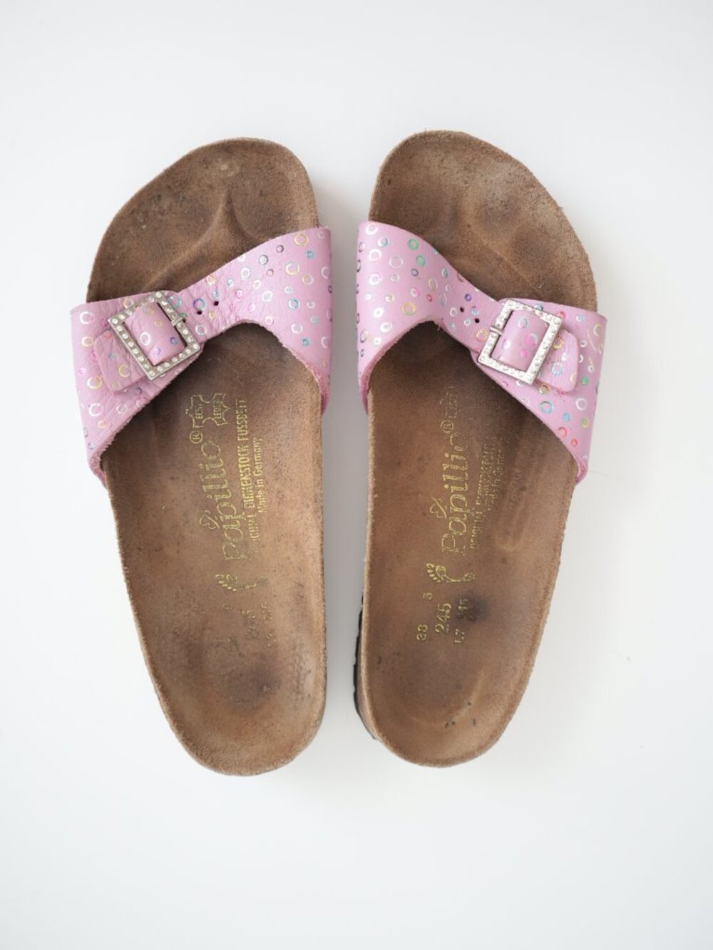 Birkenstock Papillio Madrid Pink Multicolor Polka Dot Sandal | 38